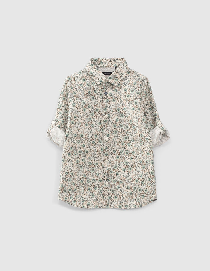 Chemise aqua imprimé fleurs garçon-3 Chemise aqua imprimé fleurs garçon-3