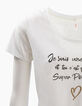 Camiseta blanca de algodón bio Je suis une femme-3