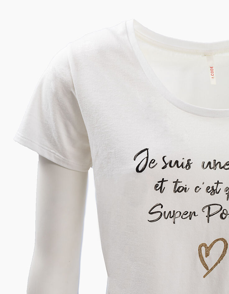 Camiseta blanca de algodón bio Je suis une femme-3 Camiseta blanca de algodón bio Je suis une femme-3