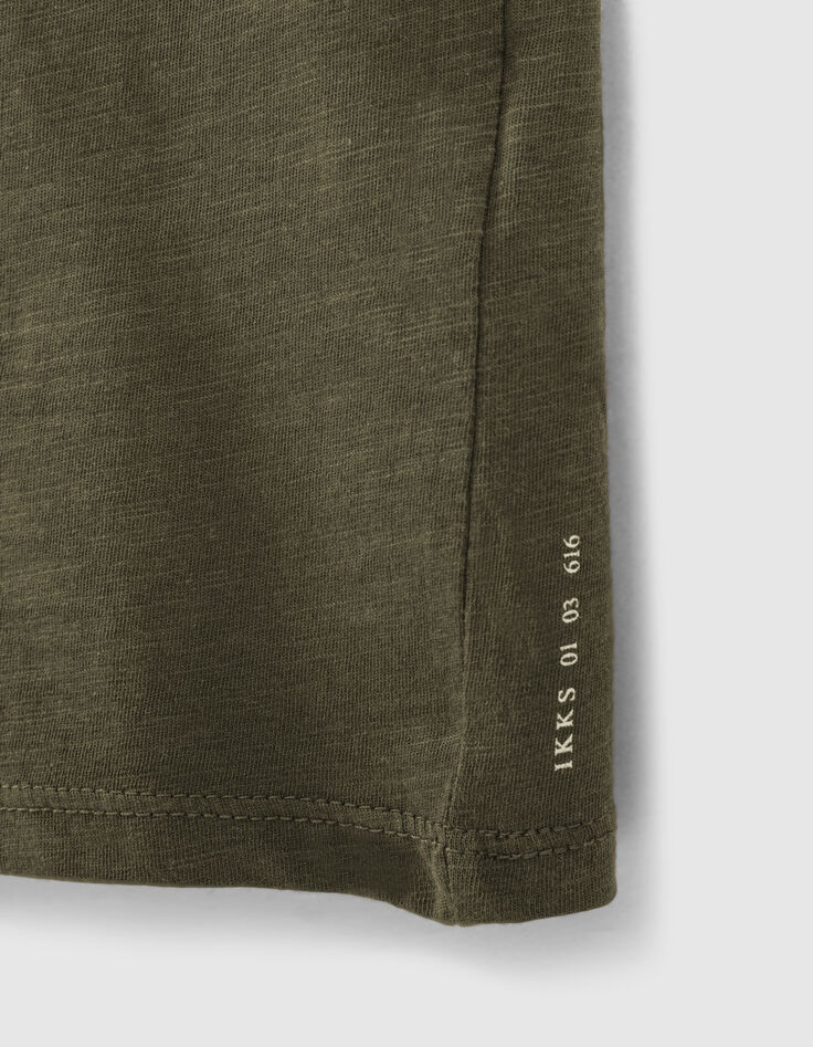 T-shirt L'Essentiel dark kaki à col V Homme-6