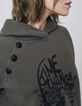 Sudadera con capucha caqui botones hombros calavera mujer-3