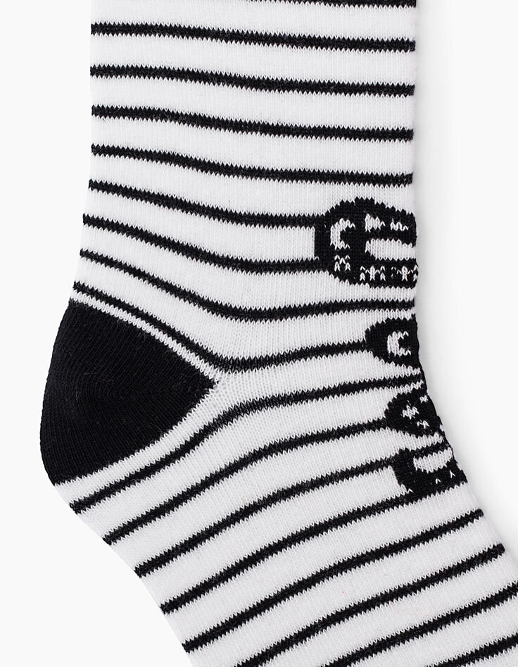 Chaussettes roses, noires et blanches fille-3 Chaussettes roses, noires et blanches fille-3
