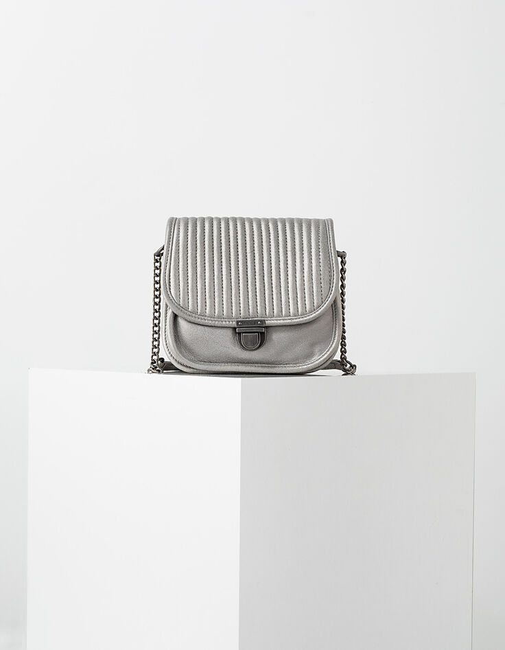 Women’s The Cameraboy silver smooth leather bag-1
