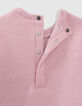 Robe sweat rose poudré éclair embossé bébé fille-5