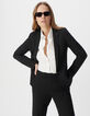 Schwarzer Damenblazer tailliert Milano-Strick-4