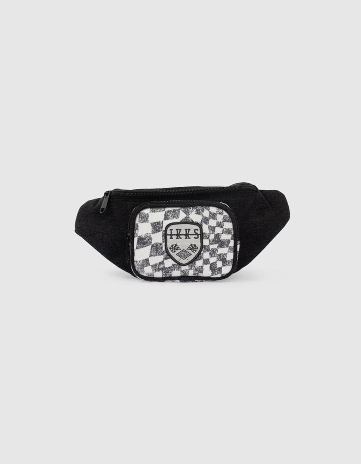 G&uuml;rteltasche aus Jeansstoff mit Zielflaggentasche-1