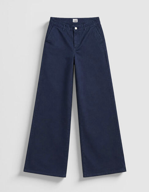 Pantalones chinos azul marino de corte ancho - IKKS