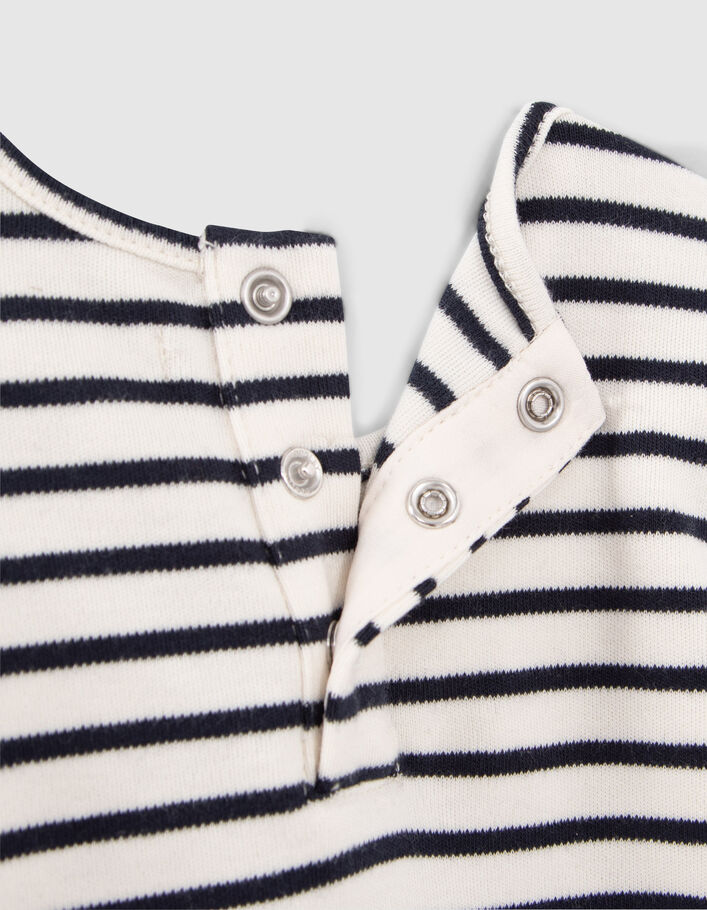 Baby girls’ sailor-stripe organic cotton T-shirt with flag-8