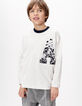 T-shirt manches longues gris clair maxi lettres A garçon-1