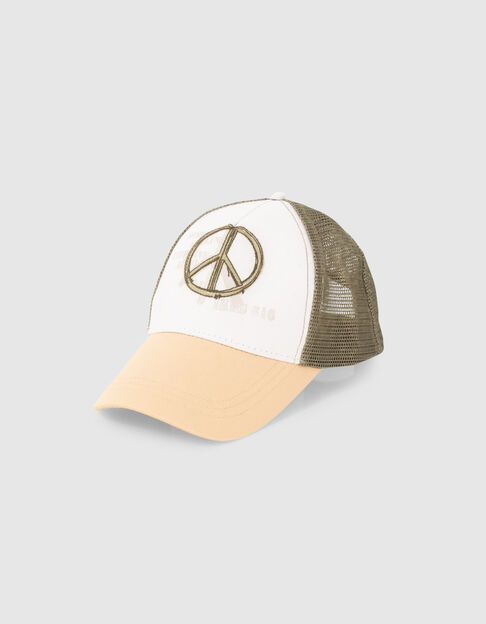 Casquette tricolore broderie peace & love garçon