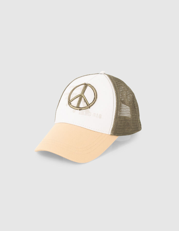 Casquette tricolore broderie peace & love garçon-1