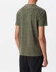 Herren-T-Shirt, khaki, faux-uni, Rollkragen-3