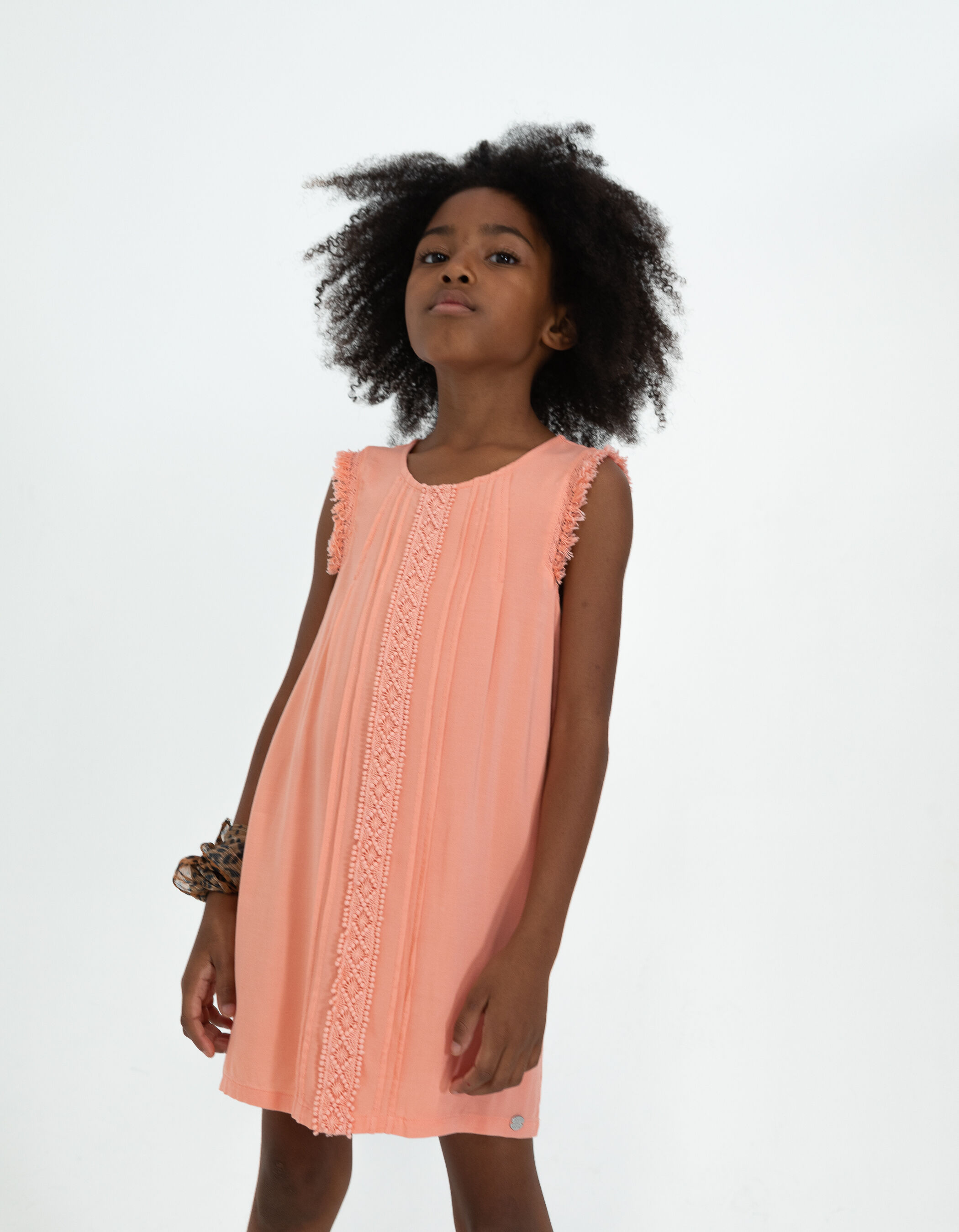 Robe peche avec ganse dentelle fille IKKS