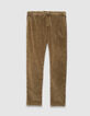 Jogpant beige fonc&eacute; velours c&ocirc;tel&eacute; Homme-5
