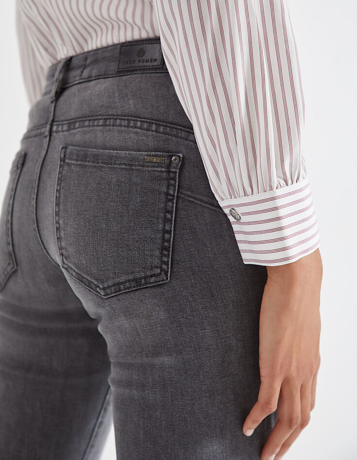 Grijze low waist slim jeans sculpt up-coupe dames-5