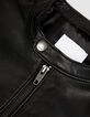 Men's Black Zipper Leather Jacket-9