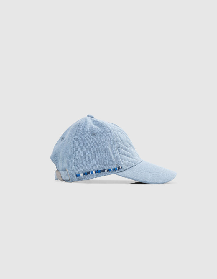 Casquette bleue Lyocell® matelassage cœurs fille-1