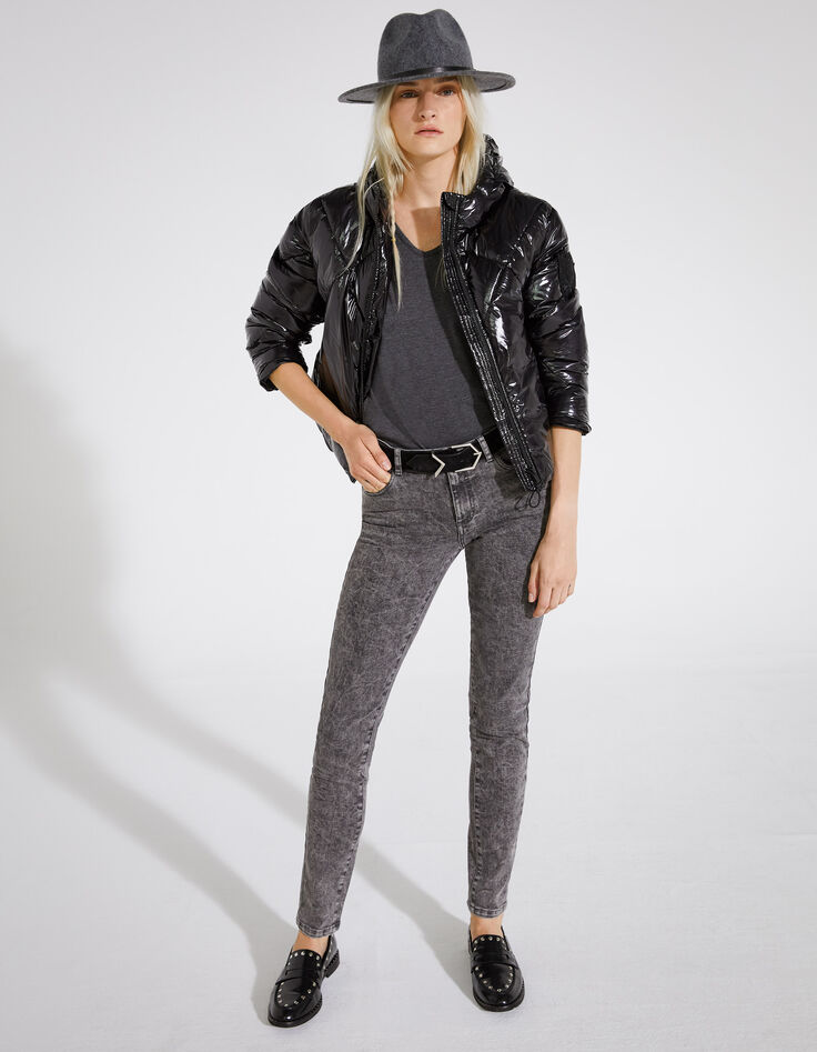 Vaqueros slim gris sculpt up bolsillo cadena joya mujer-1