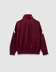 Cardigan zippé bordeaux noeuds écrus fille-6