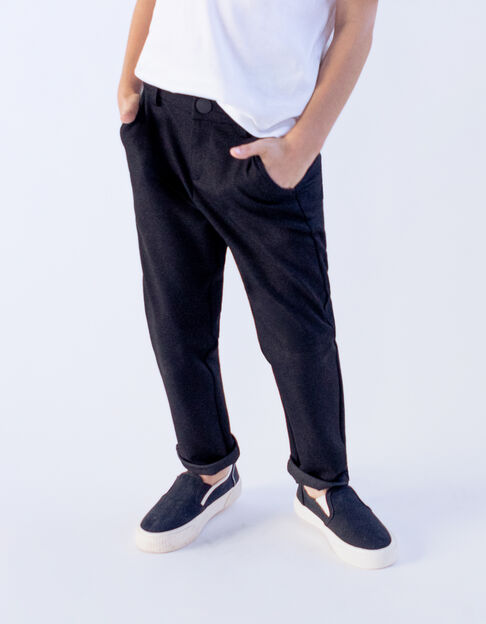 Zwarte faux-uni geklede broek jongens - IKKS