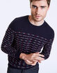 Men's dark blue striped sailor sweater-1