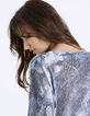 Pull col V imprimé python majorité viscose femme-5