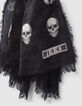 Fular gris jacquard calaveras mujer-4