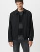 Blouson noir parementure noire amovible Homme-1