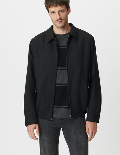 Blouson noir parementure noire amovible Homme - IKKS