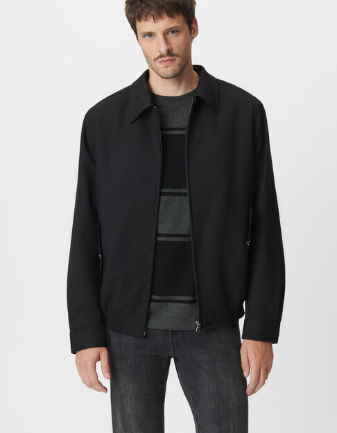 Blouson noir parementure noire amovible Homme - IKKS