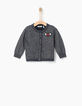 Cardigan tricot marine pailleté bébé fille-1