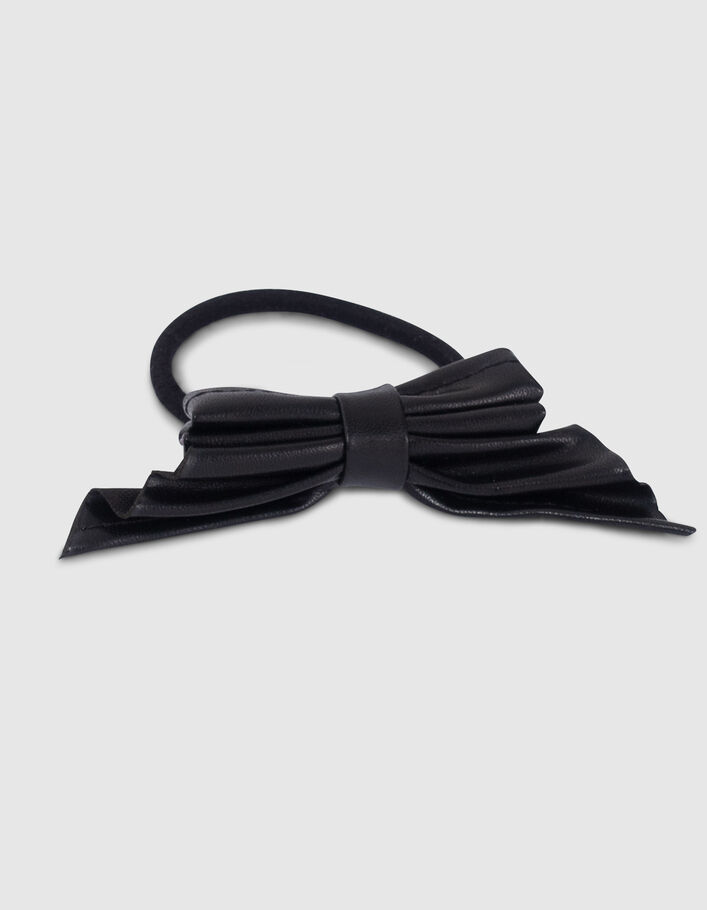 Girls’ black scrunchie and elastic hairband with bow - IKKS