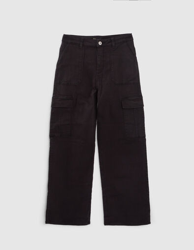 Zwarte BATTLE-broek denim meisjes - IKKS