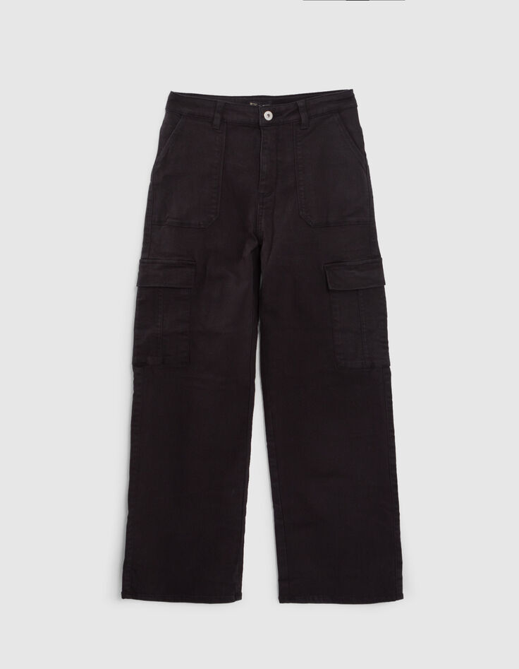 Zwarte BATTLE-broek denim meisjes-1 Zwarte BATTLE-broek denim meisjes-1