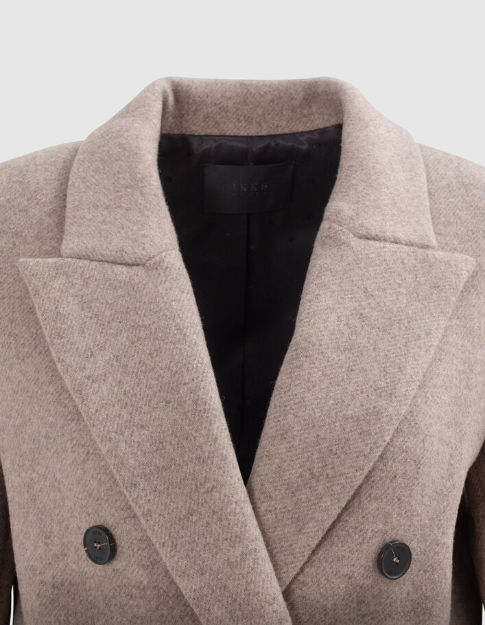 Manteau long en majorité laine coloris sésame femme - IKKS