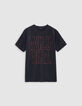 Damen schwarzes Fuzzy-T-Shirt-1