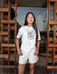 White t-shirt organic cotton faceted ball for girl-2