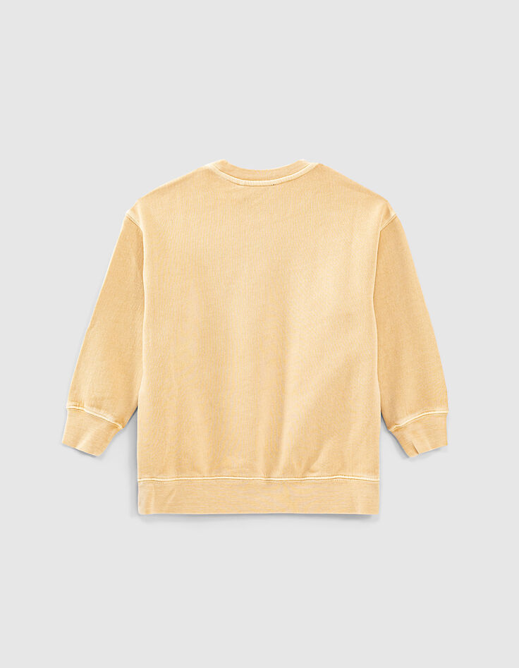 Sweater korengeel borduursel vooraan jongens -3