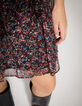 Vestido corto floral fondo negro cord&oacute;n en espalda mujer -4