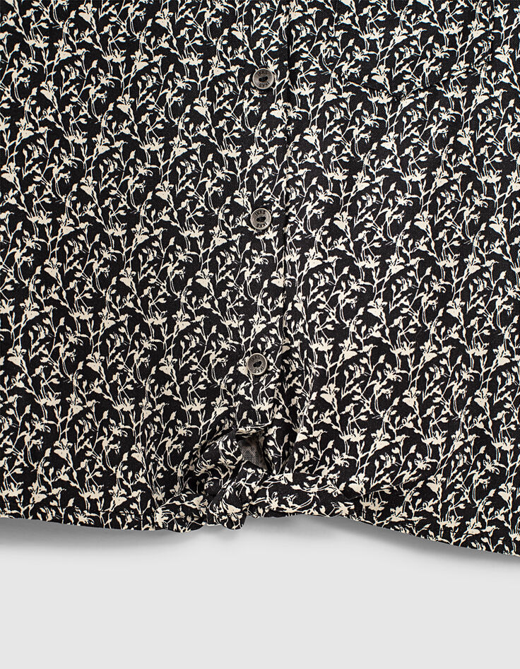 Zwart hemd Ecovero&reg; lelieprint meisjes-4