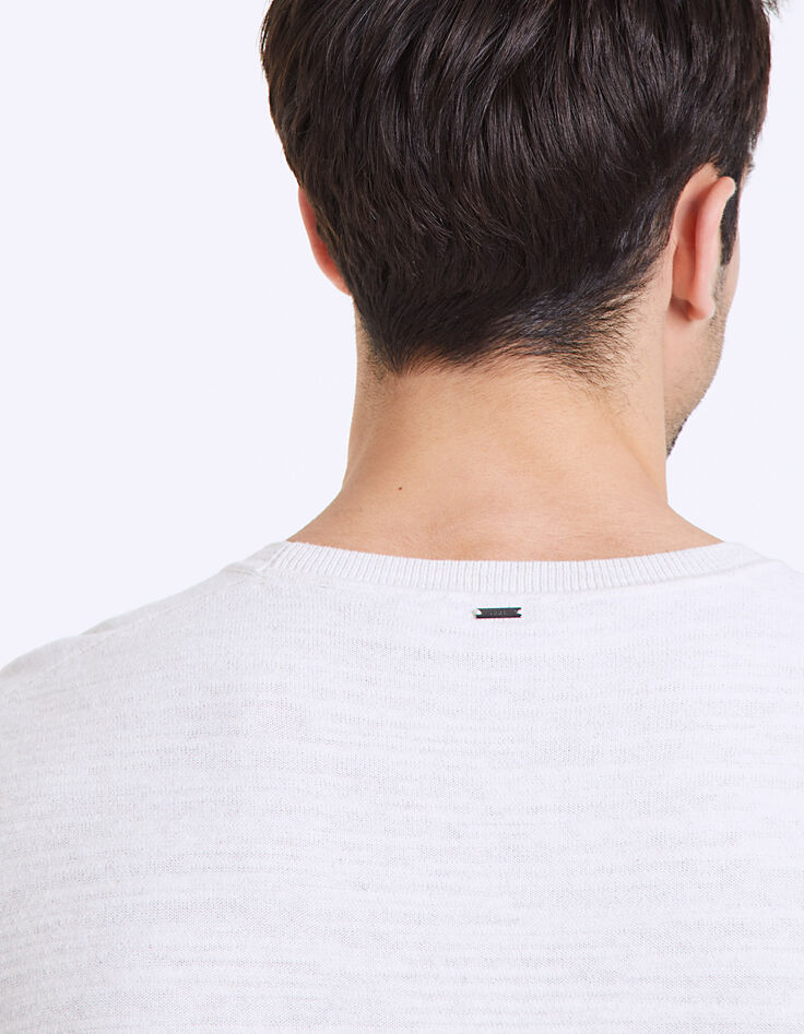 Men's natural slub knit sweater-5