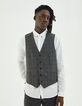 Men’s charcoal grey Prince of Wales check waistcoat-1