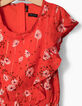 Robe orange foncé imprimé fleurs fille-2