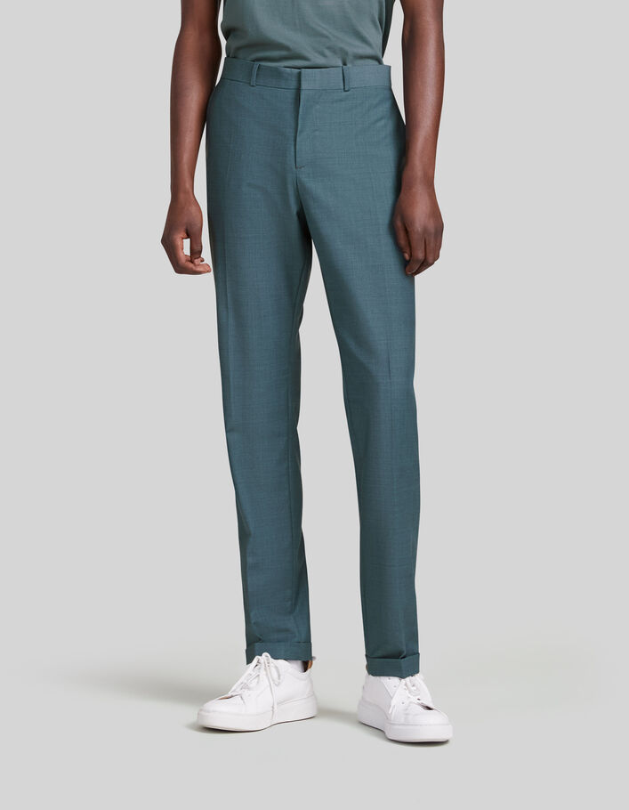 Men’s bluey green suit trousers - IKKS