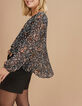 Zwarte blouse bloemen-kasjmierprint I.Code-1