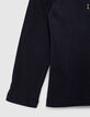 Tee-shirt navy fonc&eacute; t&ecirc;te de mort sequins or fille-4