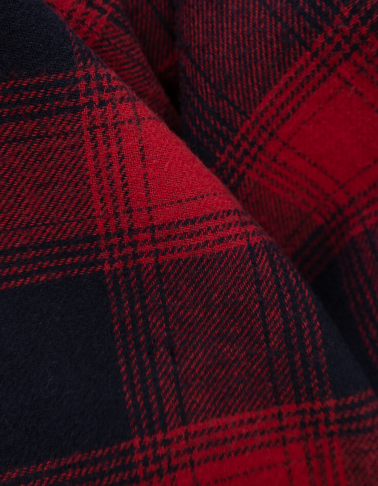 Boys’ navy/red check overshirt with detachable hood-9 Boys’ navy/red check overshirt with detachable hood-9