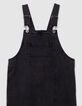 Robe-salopette midi en jean gris fendue fille-5