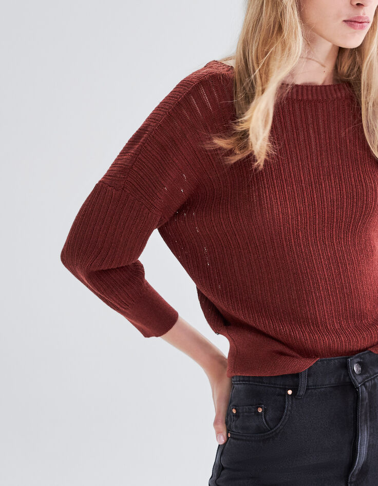 Tomette omkeerbare trui pointellebreisel lurex Dames-3