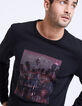 Sweat molleton noir brodé palmiers Homme-4